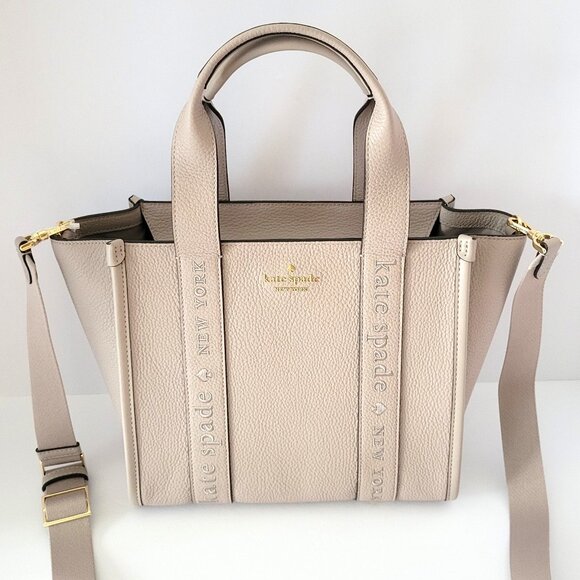 Kate Spade KL935 Kip Pebbled Leather Small Tote Bag Handbag Cozy Grey - Picture 1 of 7